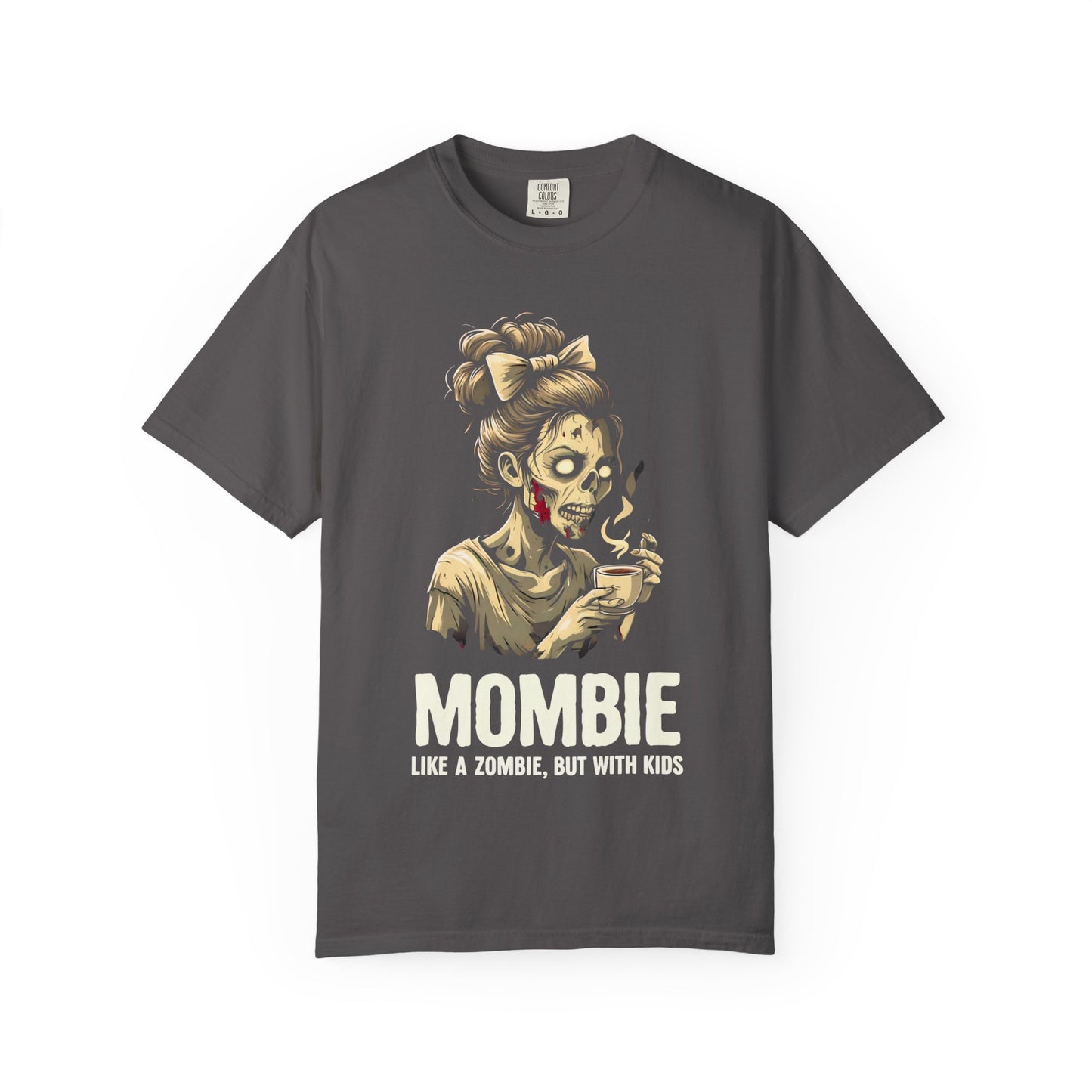 Mombie Unisex Garment-Dyed T-Shirt, Funny Parent Gift, Halloween Costume, Zombie Humor Tee, Unique Mom Shirt