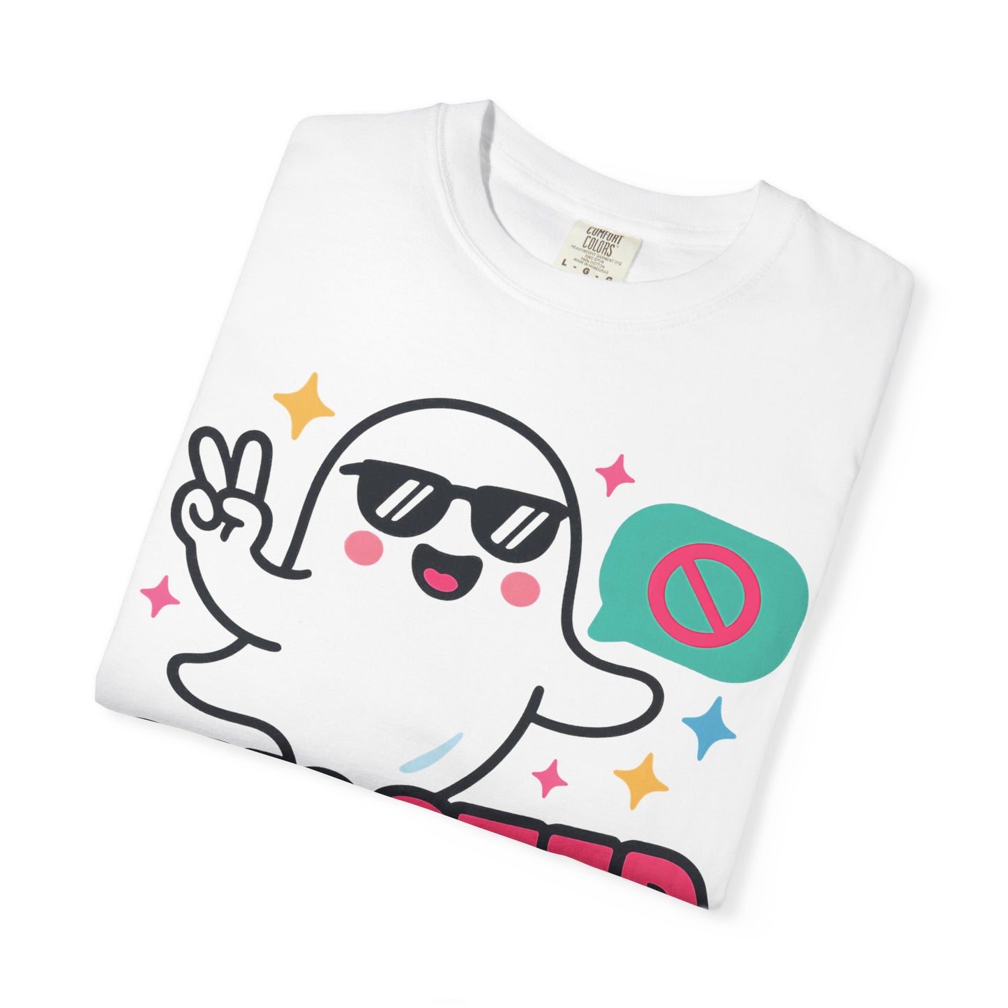 Ghosted Him IRL: Trendy Cartoon Ghost Illustration Comfort Colors Single Ladies