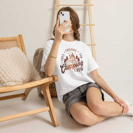Camping Crew T-Shirt Fires Friends Fun Graphic Tee