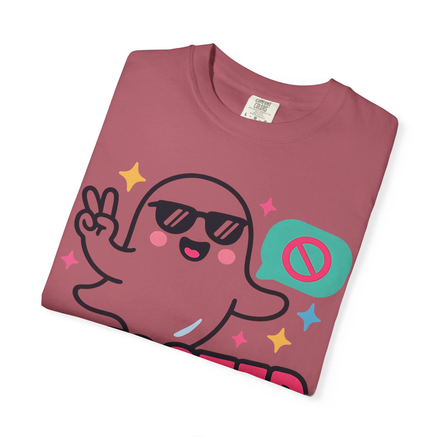 Ghosted Him IRL: Trendy Cartoon Ghost Illustration Comfort Colors Single Ladies