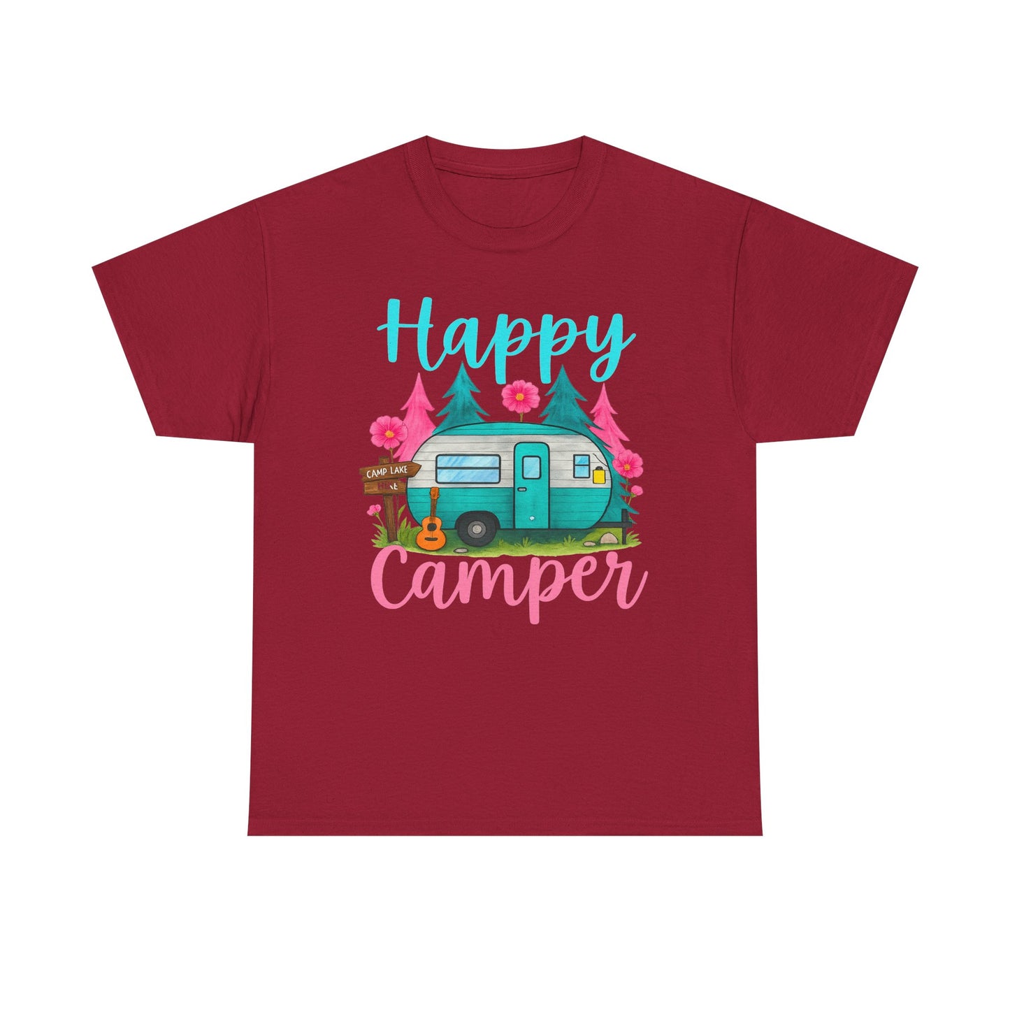 Happy Camper T‑Shirt – Cute Retro Trailer Camping Graphic Tee