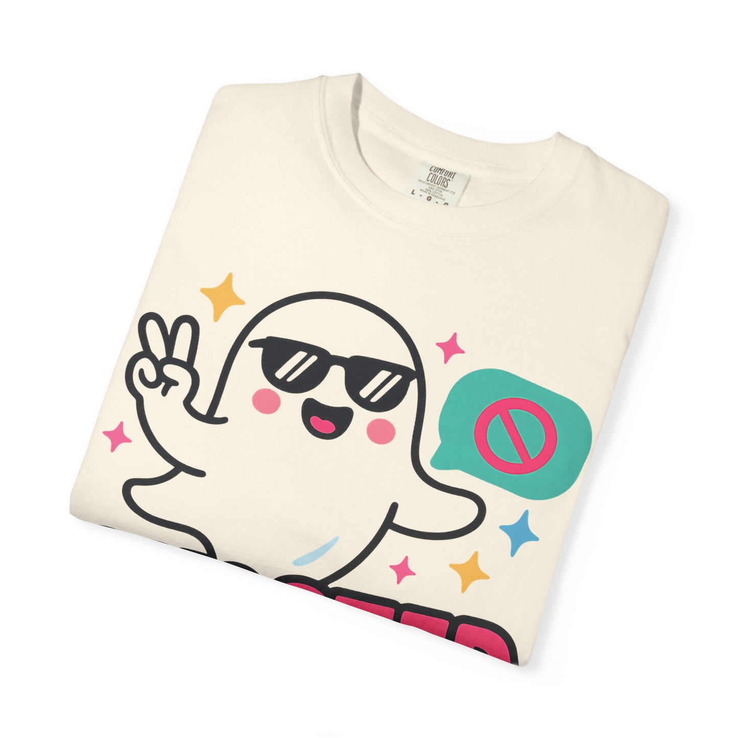 Ghosted Him IRL: Trendy Cartoon Ghost Illustration Comfort Colors Single Ladies