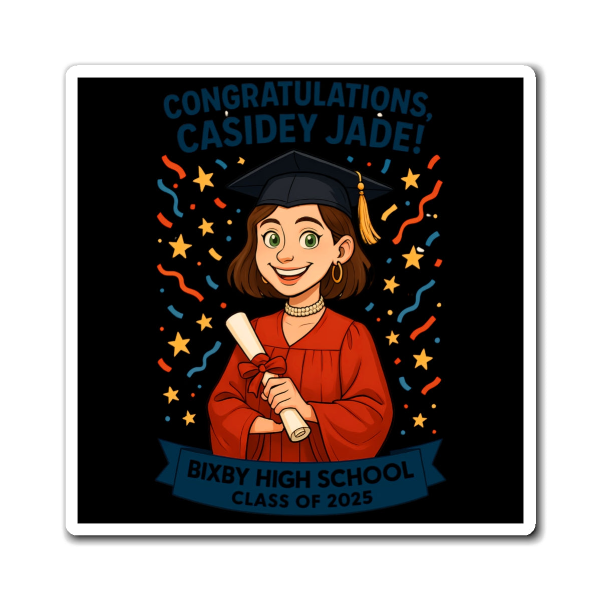 Casidey Jade Graduation Magnet - Class of 2025 - Congratulations