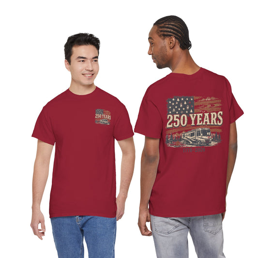 250 Years 1776–2026 American Flag RV T-Shirt
