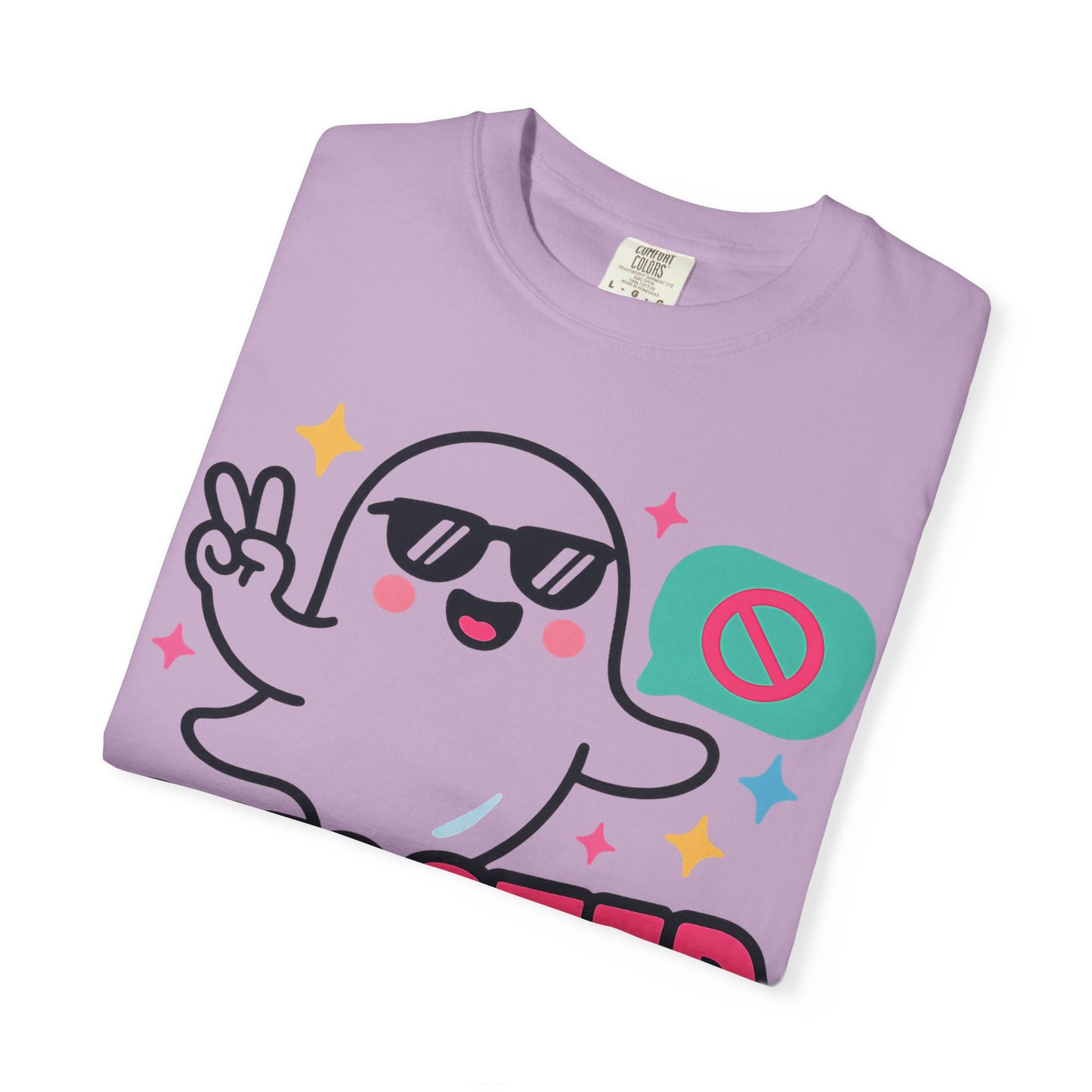 Ghosted Him IRL: Trendy Cartoon Ghost Illustration Comfort Colors Single Ladies