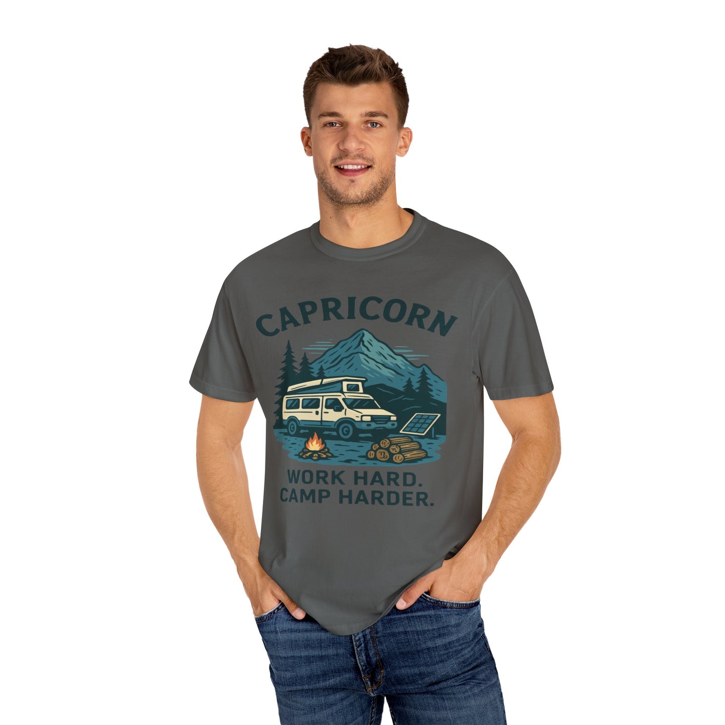 Capricorn Camping Adventure Comfort Colors T-shirt