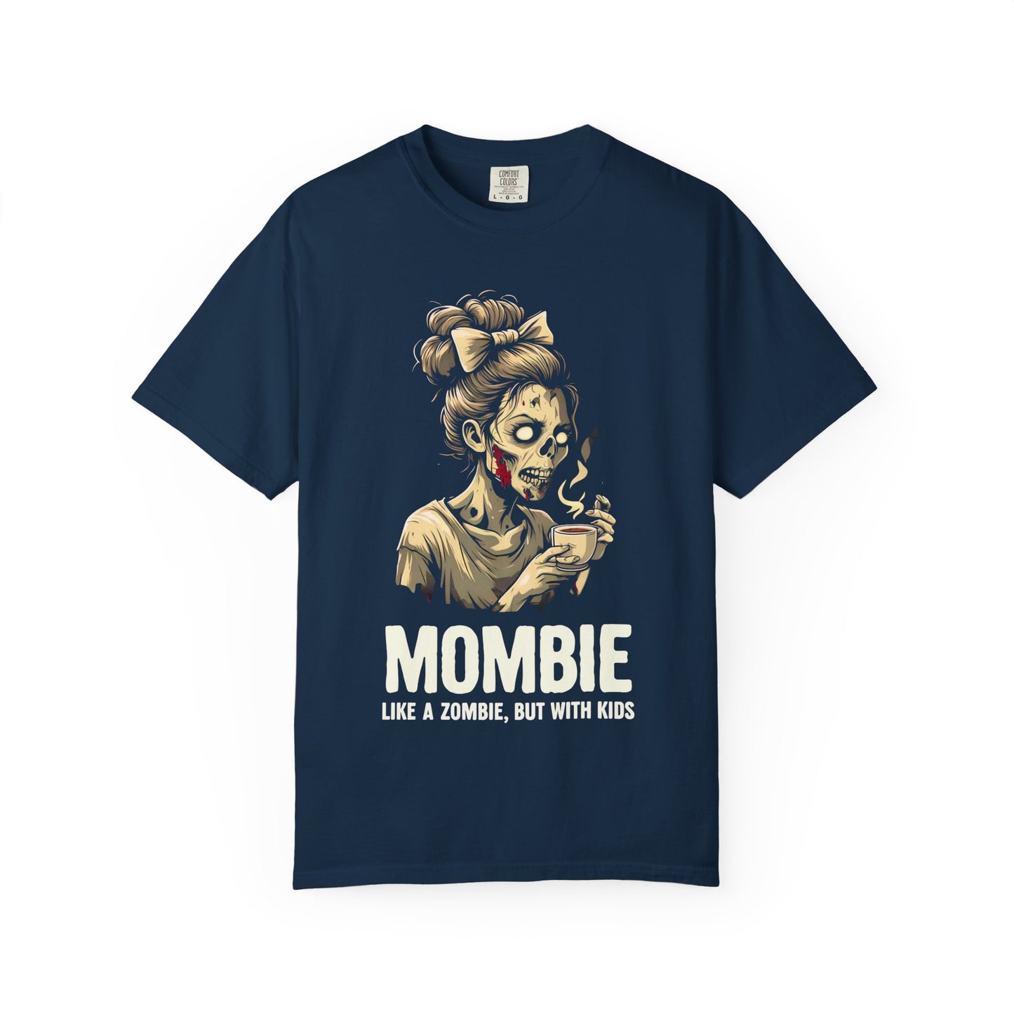 Mombie Unisex Garment-Dyed T-Shirt, Funny Parent Gift, Halloween Costume, Zombie Humor Tee, Unique Mom Shirt