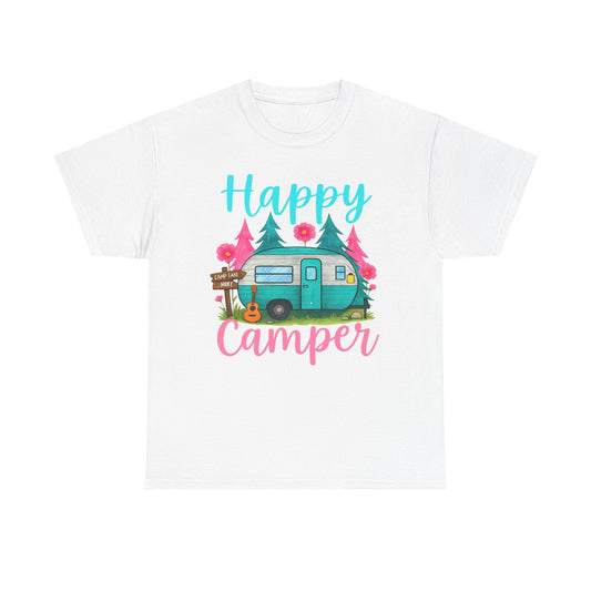 Happy Camper T‑Shirt – Cute Retro Trailer Camping Graphic Tee