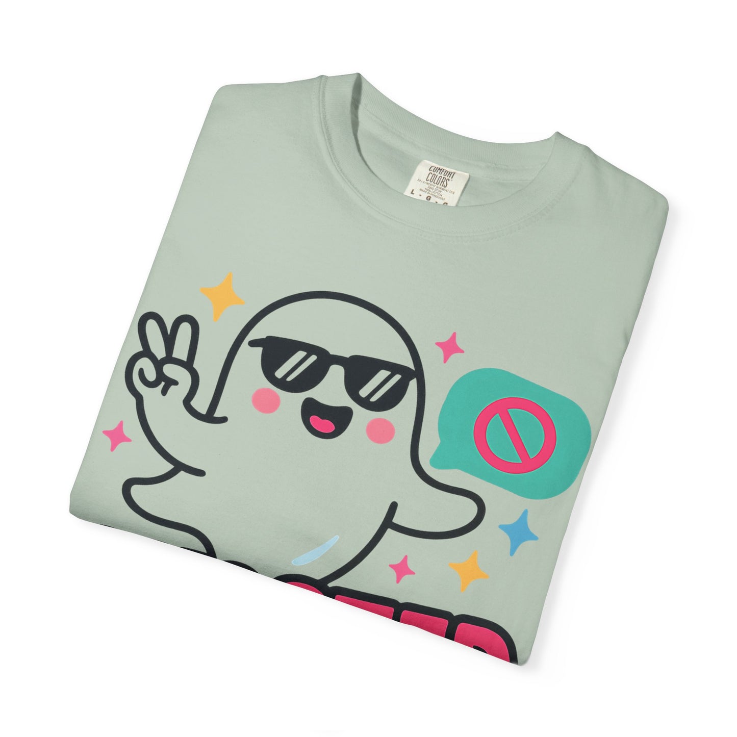 Ghosted Him IRL: Trendy Cartoon Ghost Illustration Comfort Colors Single Ladies