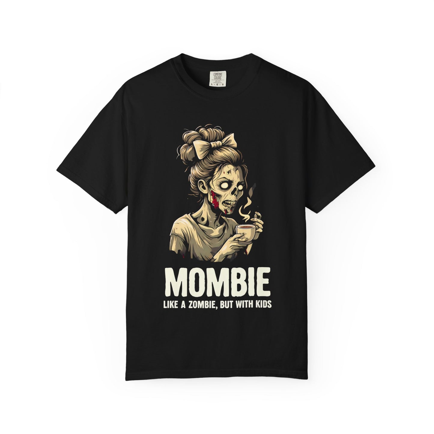 Mombie Unisex Garment-Dyed T-Shirt, Funny Parent Gift, Halloween Costume, Zombie Humor Tee, Unique Mom Shirt