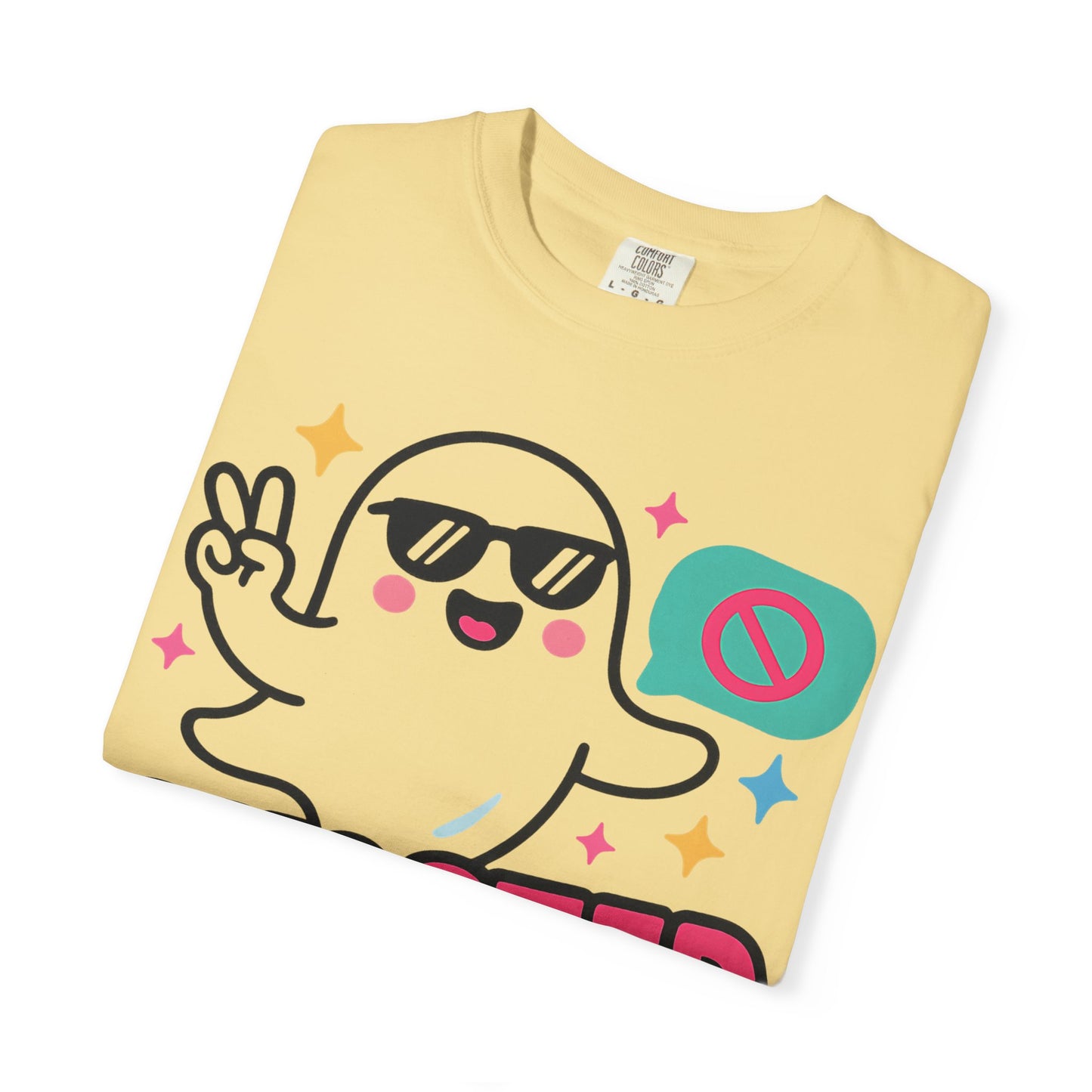 Ghosted Him IRL: Trendy Cartoon Ghost Illustration Comfort Colors Single Ladies