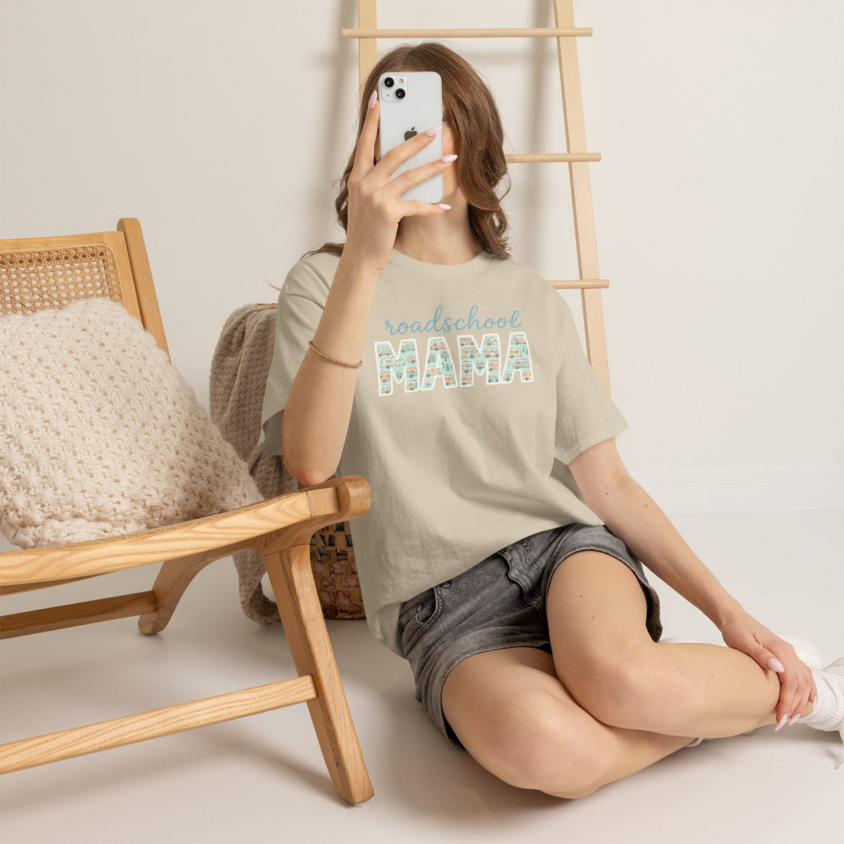 Roadschool Mama: Whimsical RV Education Design Funny Camping Tee