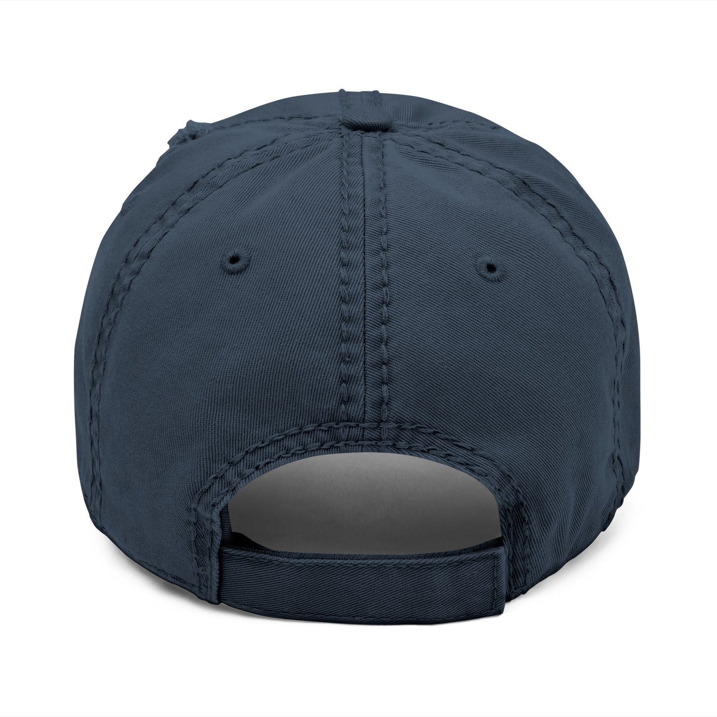 Smiley Sun Embroidered Distressed Dad Hat