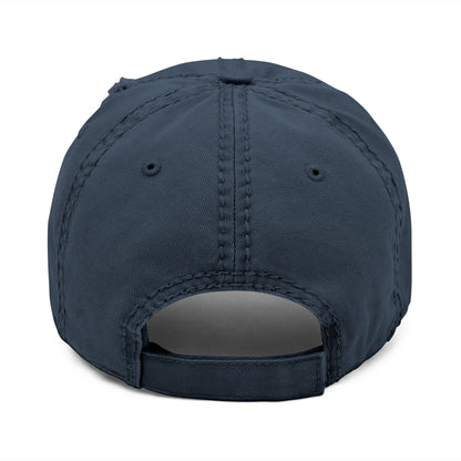 Smiley Sun Embroidered Distressed Dad Hat