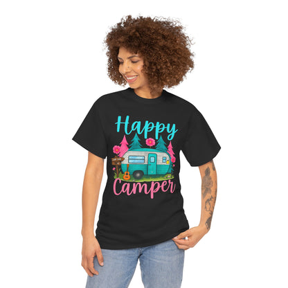 Happy Camper T‑Shirt – Cute Retro Trailer Camping Graphic Tee