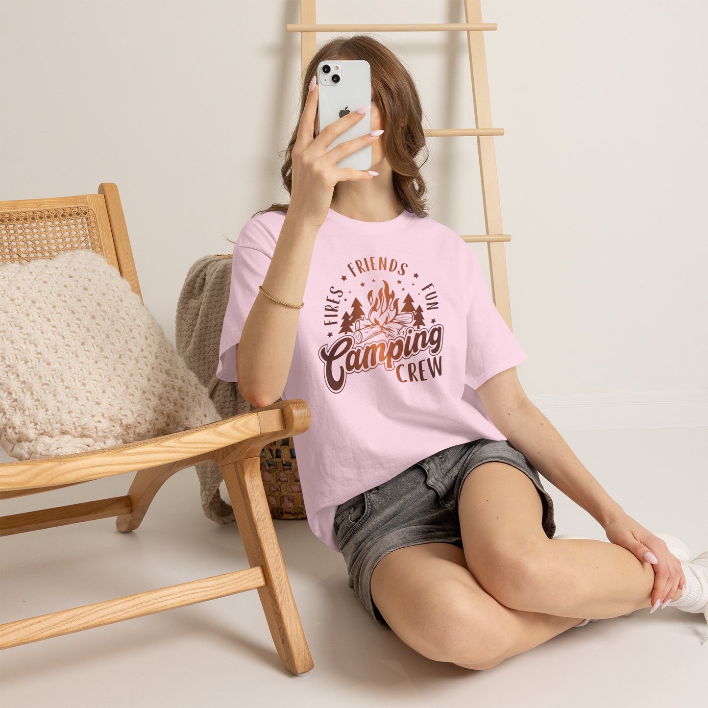 Camping Crew T-Shirt Fires Friends Fun Graphic Tee