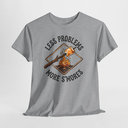 S'mores Camping T-Shirt - "Less Problems, More S'mores" Retro Campfire Tee