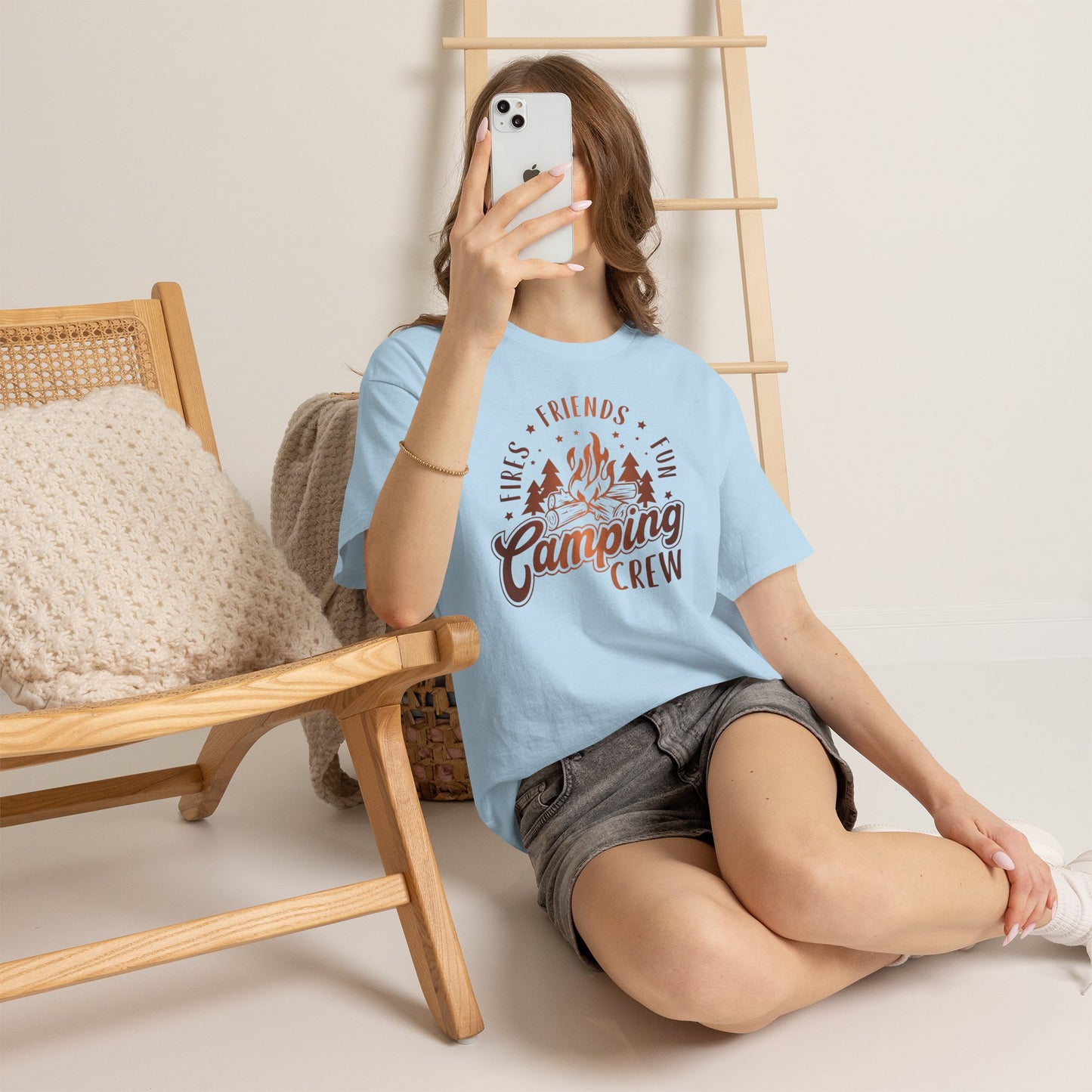 Camping Crew T-Shirt Fires Friends Fun Graphic Tee