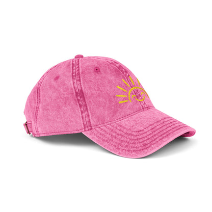 Vintage Embroidered Sun Cap — Smile Sunshine Baseball Hat