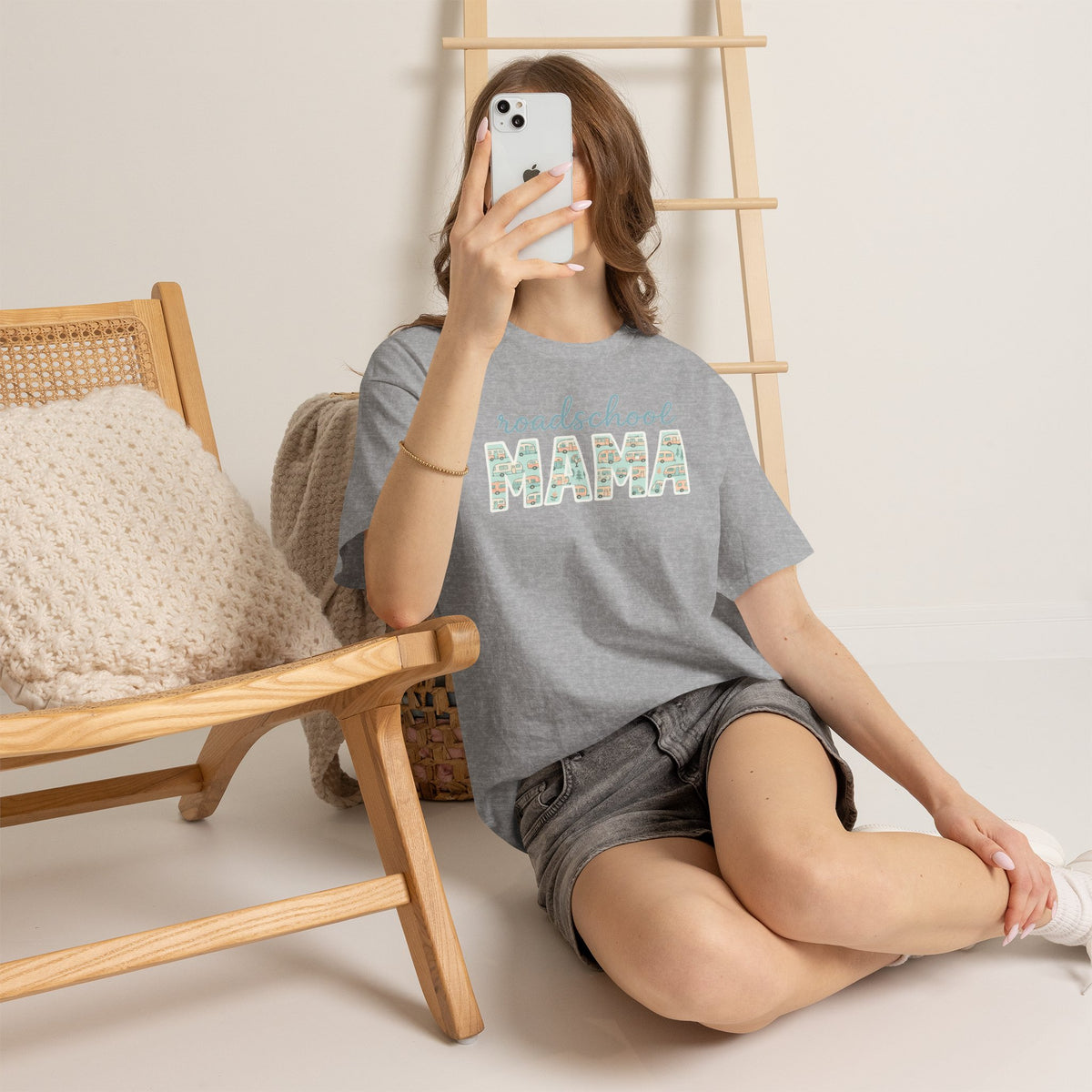 Roadschool Mama: Whimsical RV Education Design Funny Camping Tee