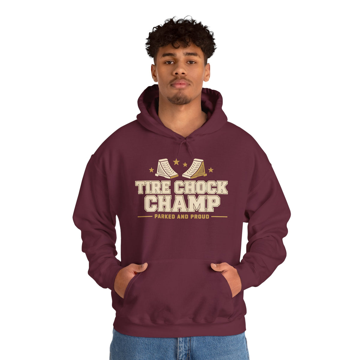 Tire Chock Champ Funny Camping Hoodie