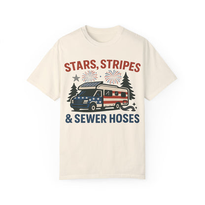 Stars, Stripes & Sewer Hoses: Patriotic RV Camping Illustration Comfort Colors