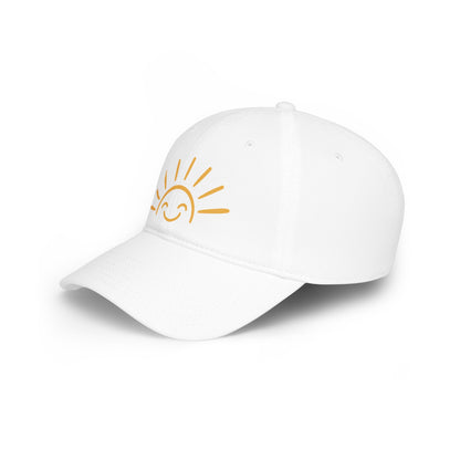 Smiling Sun Baseball Cap — Cheerful Embroidered Low Profile Hat