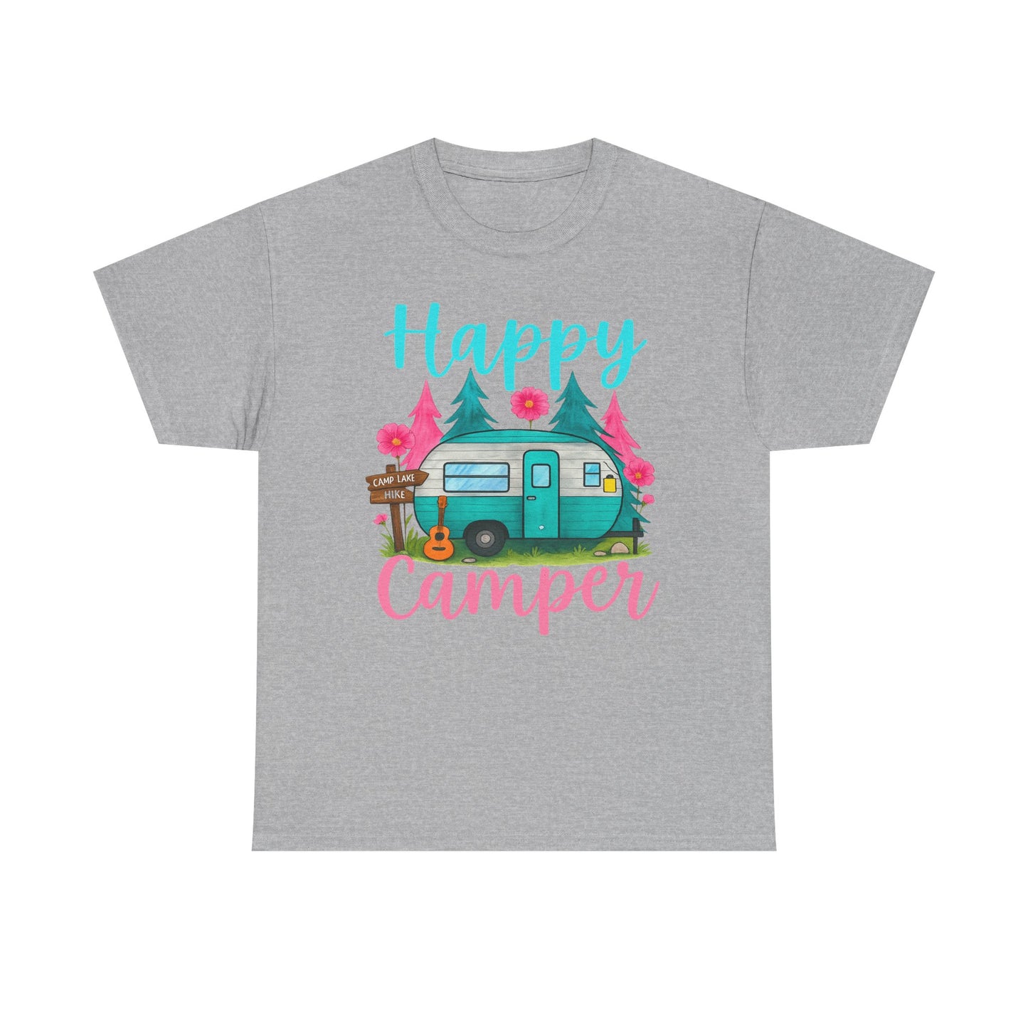 Happy Camper T‑Shirt – Cute Retro Trailer Camping Graphic Tee