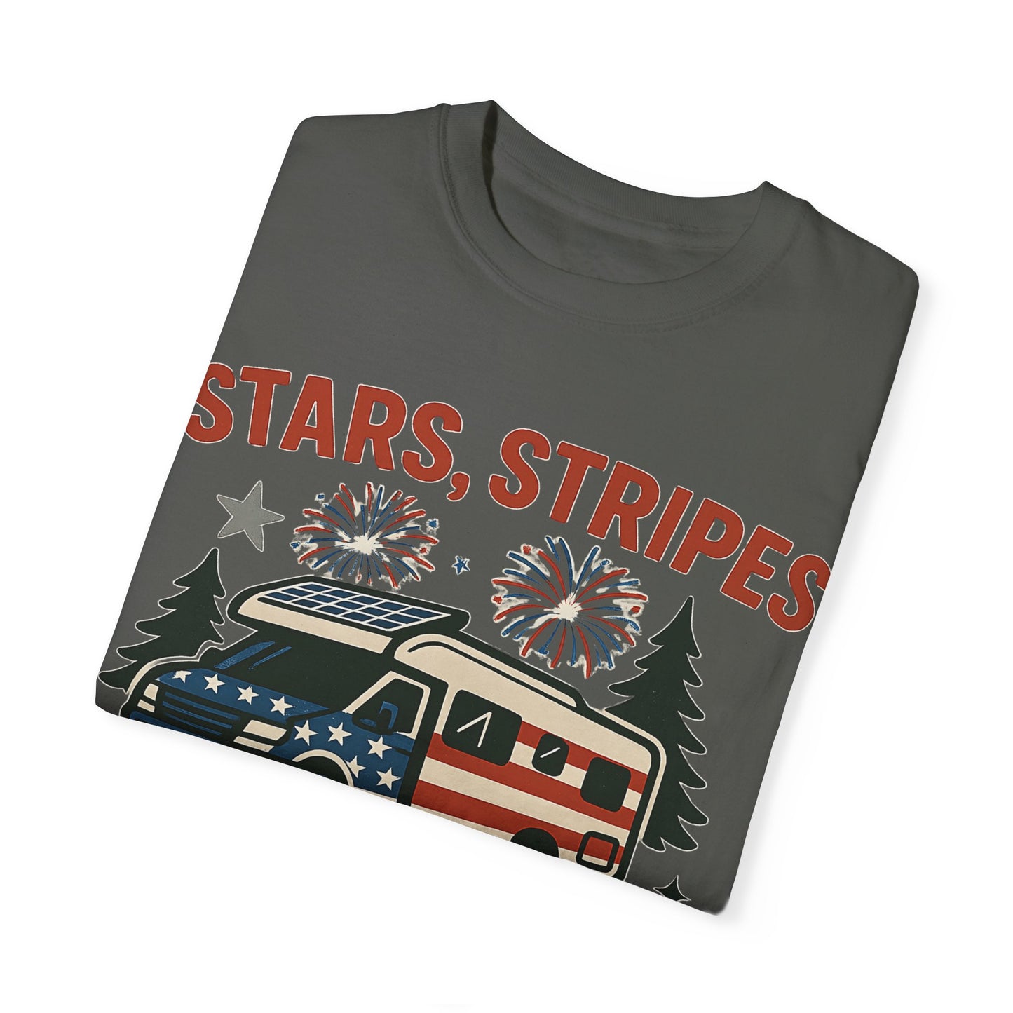 Stars, Stripes & Sewer Hoses: Patriotic RV Camping Illustration Comfort Colors