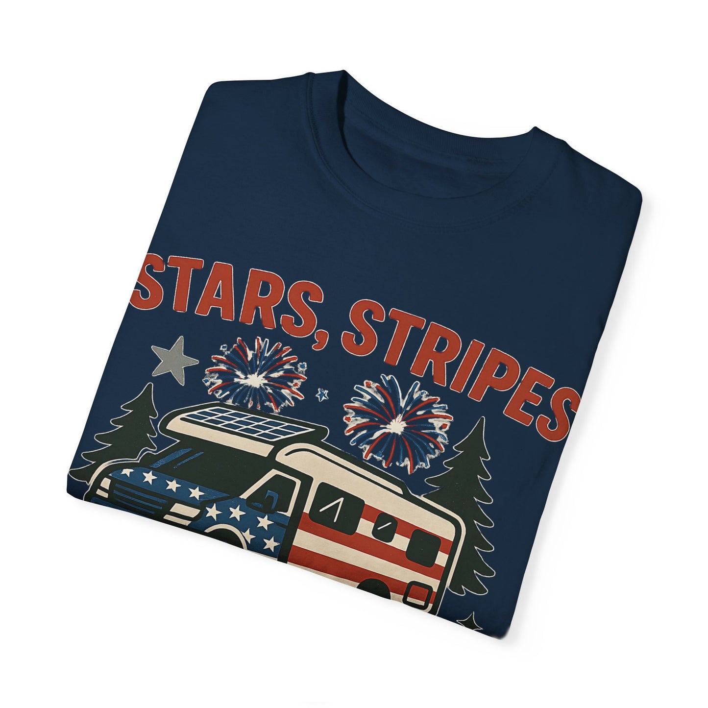 Stars, Stripes & Sewer Hoses: Patriotic RV Camping Illustration Comfort Colors