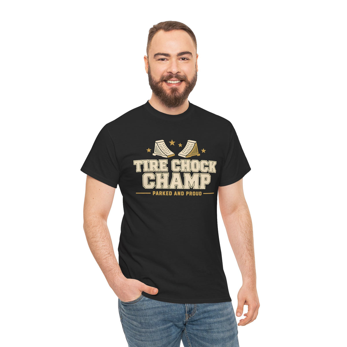 Tire Chock Champ Funny Camping Tee