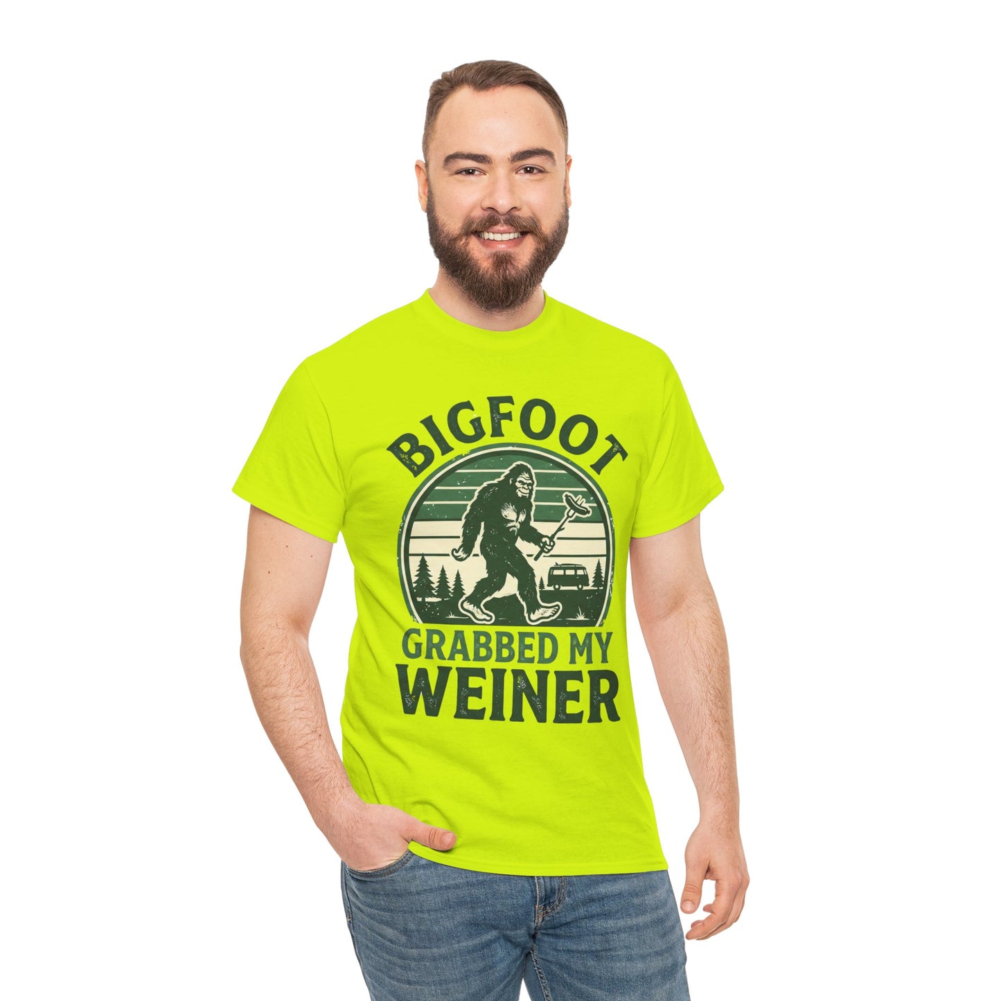 Bigfoot Grabbed My Weiner Retro Camping Tee