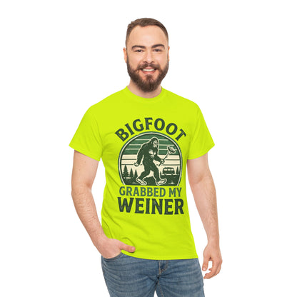 Bigfoot Grabbed My Weiner Retro Camping Tee