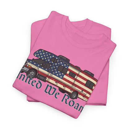 United We Roam Super-C RV | Patriotic Camper Tee