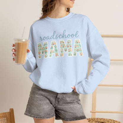 Roadschool Mama: Whimsical RV Education Design Funny Camping Sweatshirt