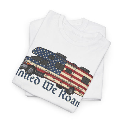 United We Roam Super-C RV | Patriotic Camper Tee