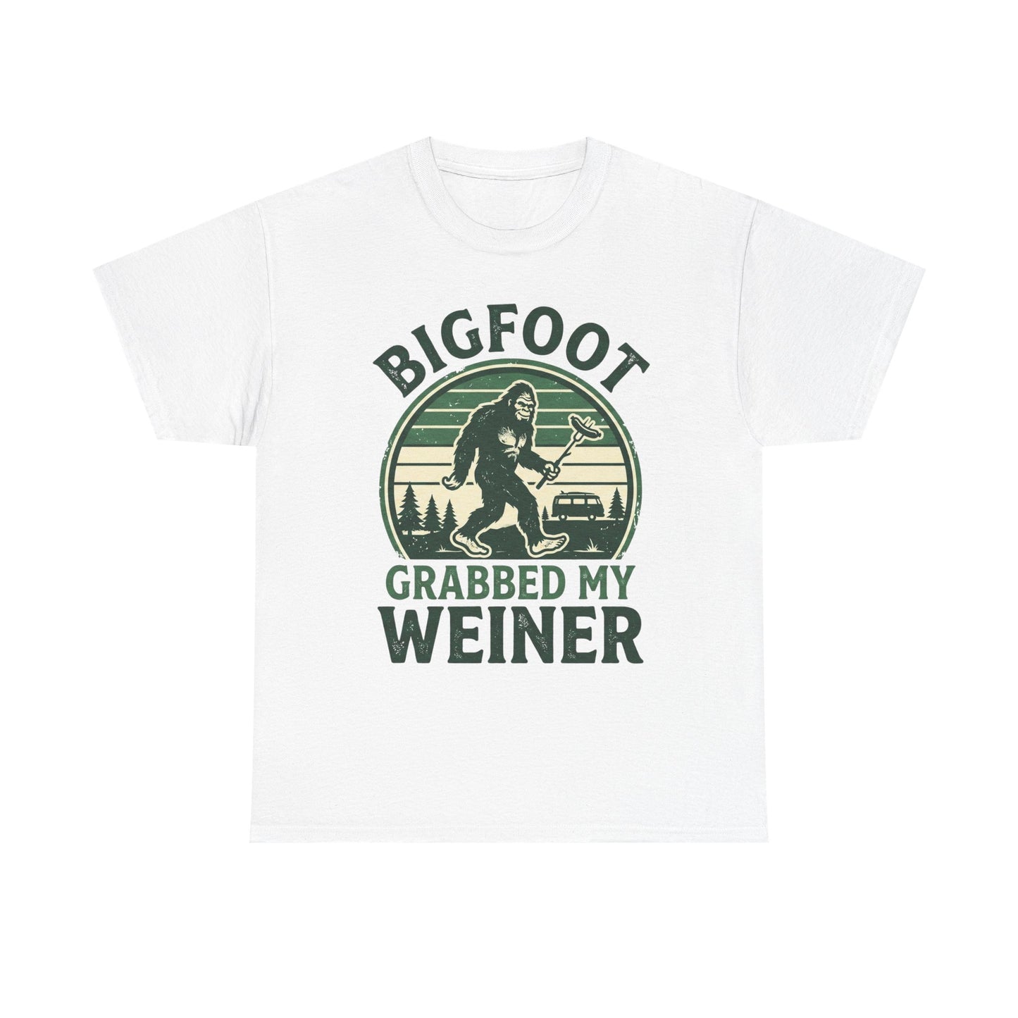 Bigfoot Grabbed My Weiner Retro Camping Tee