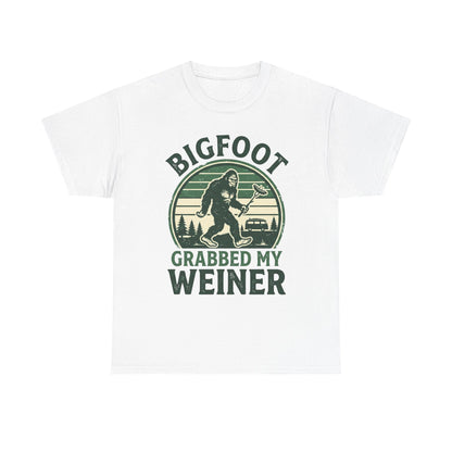 Bigfoot Grabbed My Weiner Retro Camping Tee