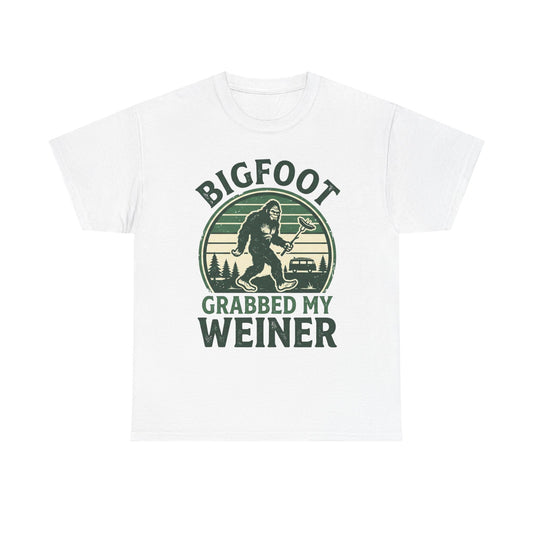 Bigfoot Grabbed My Weiner Retro Camping Tee