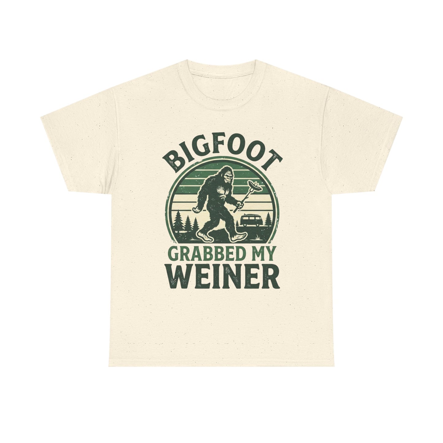 Bigfoot Grabbed My Weiner Retro Camping Tee