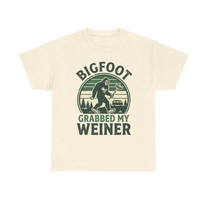 Bigfoot Grabbed My Weiner Retro Camping Tee