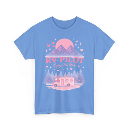Moonlit RV Adventure: Pastel Pixel Camping Scene Funny Camping Tee
