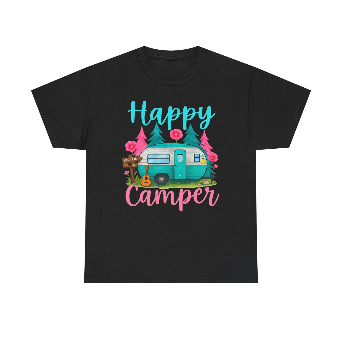 Happy Camper T‑Shirt – Cute Retro Trailer Camping Graphic Tee