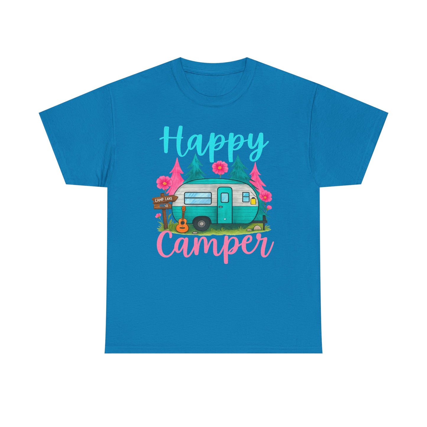 Happy Camper T‑Shirt – Cute Retro Trailer Camping Graphic Tee