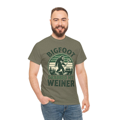 Bigfoot Grabbed My Weiner Retro Camping Tee