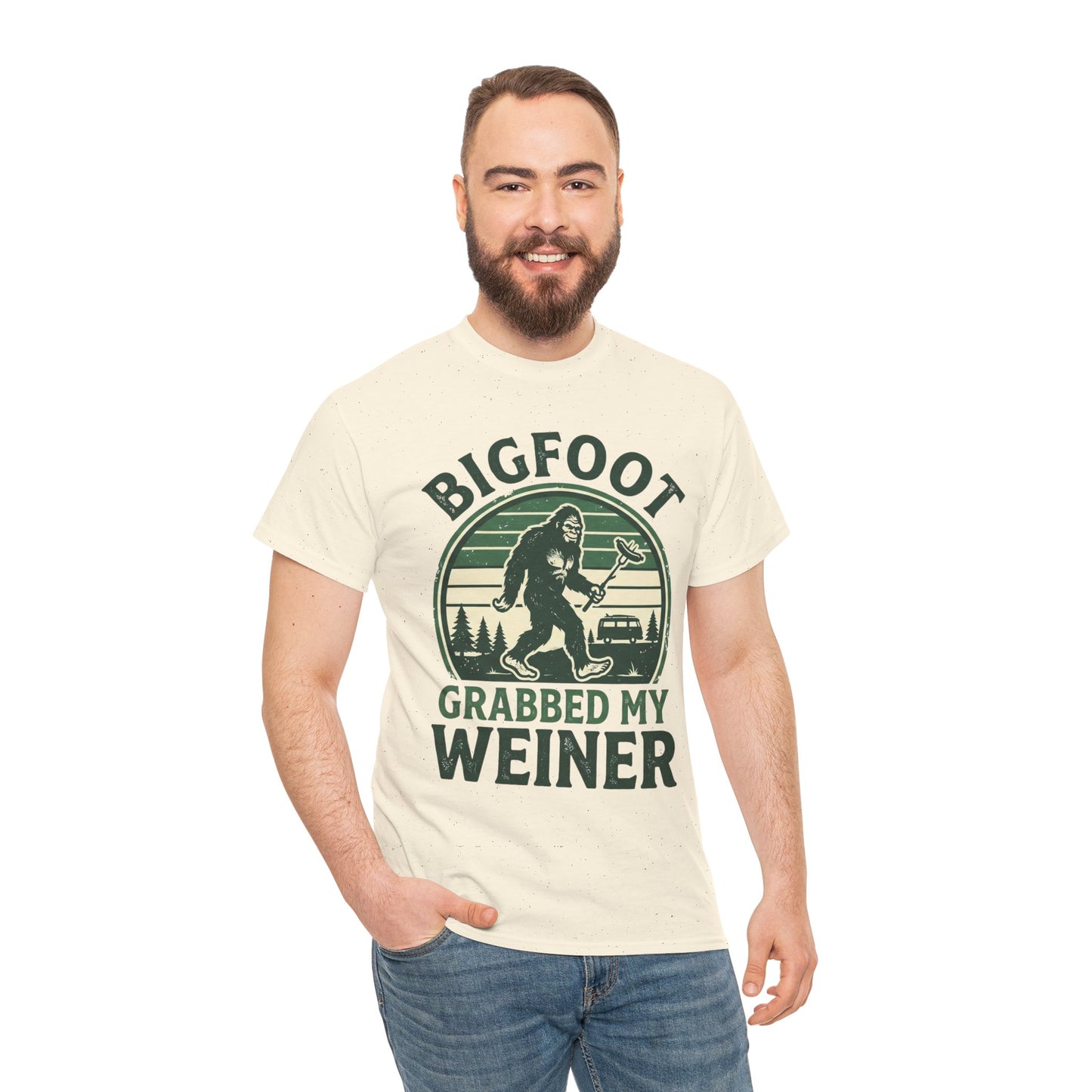 Bigfoot Grabbed My Weiner Retro Camping Tee