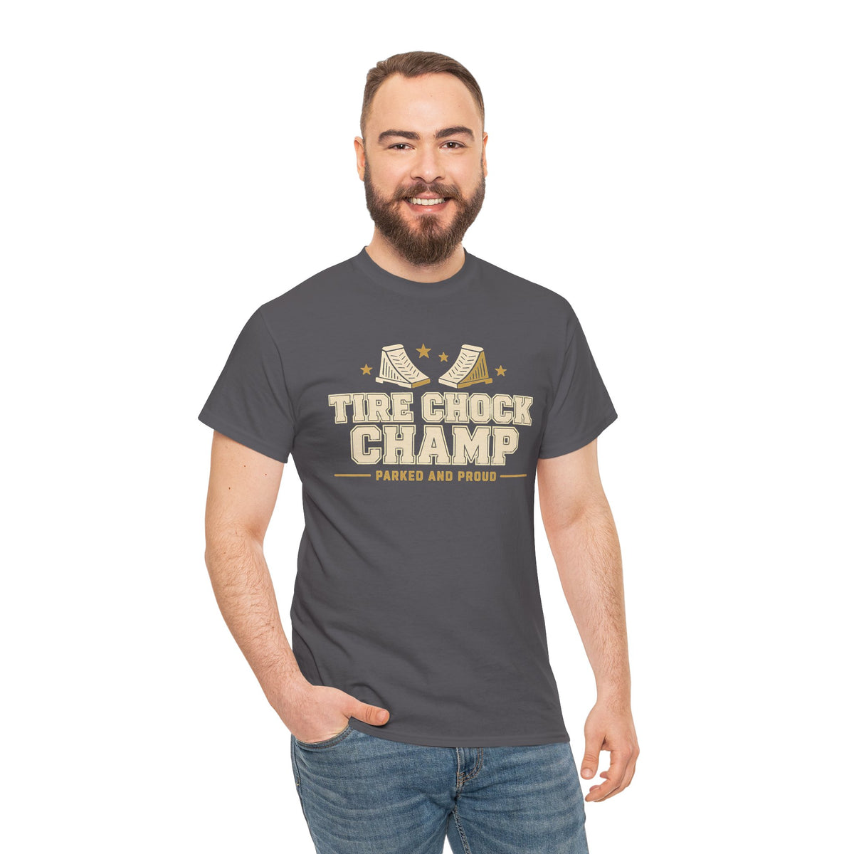 Tire Chock Champ Funny Camping Tee