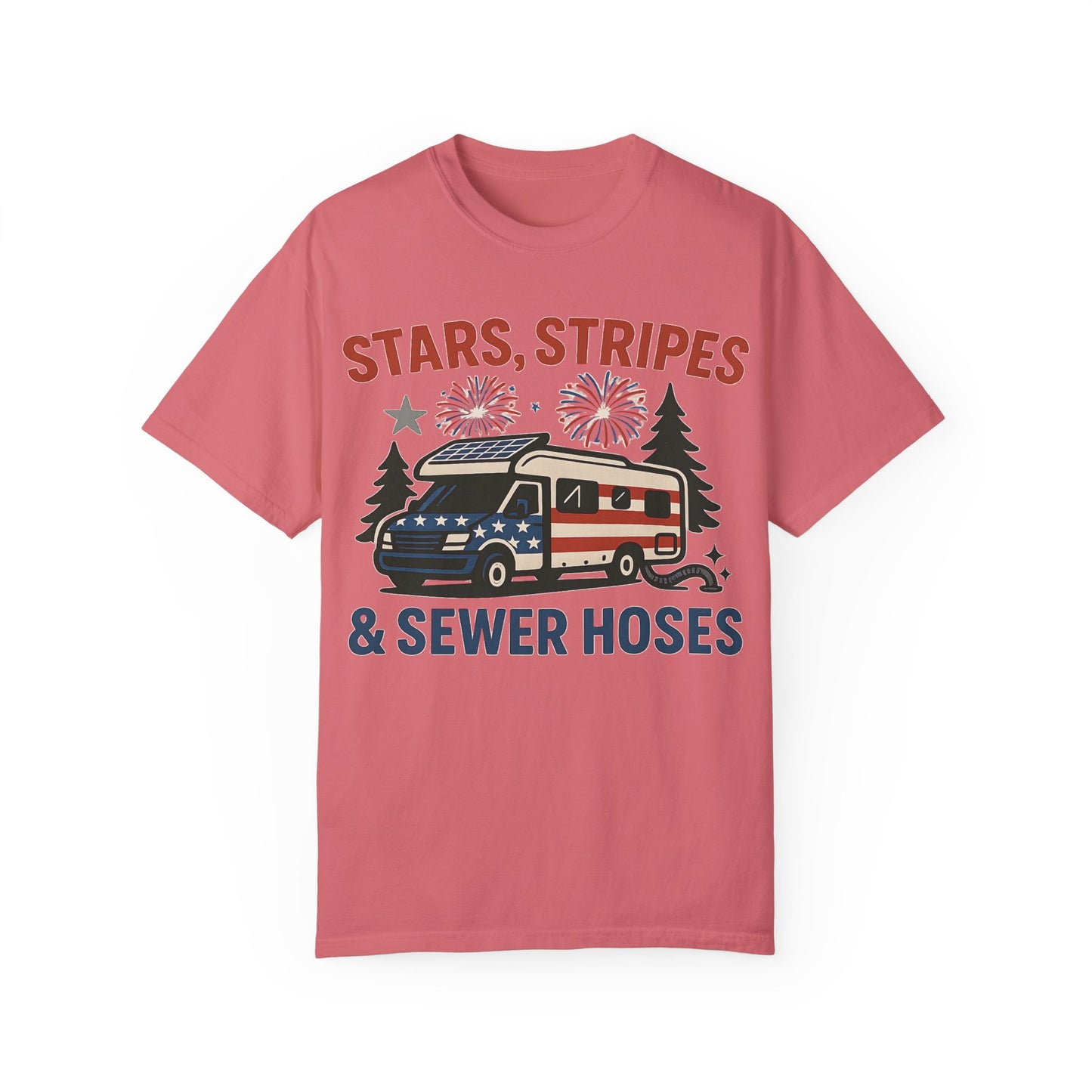 Stars, Stripes & Sewer Hoses: Patriotic RV Camping Illustration Comfort Colors