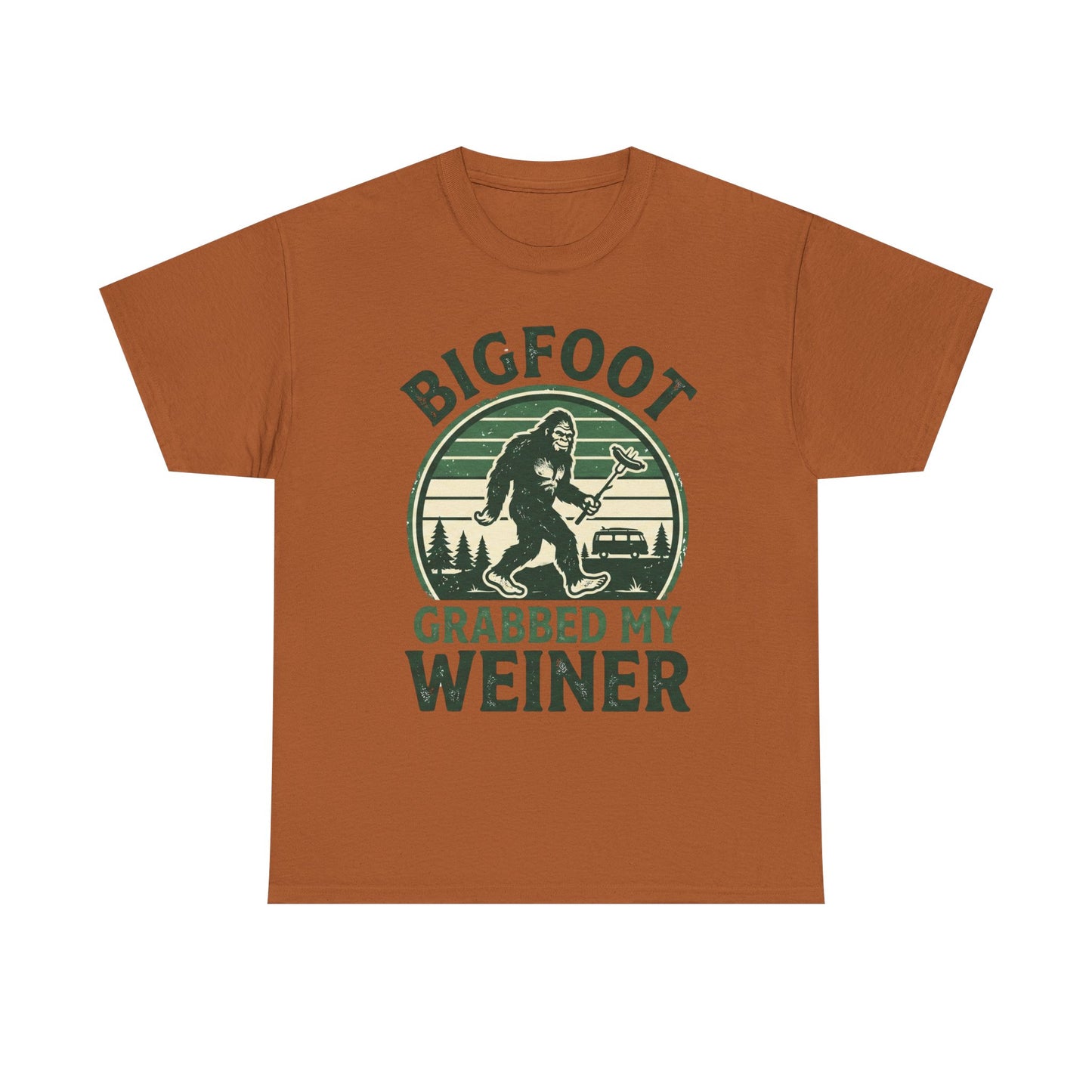 Bigfoot Grabbed My Weiner Retro Camping Tee