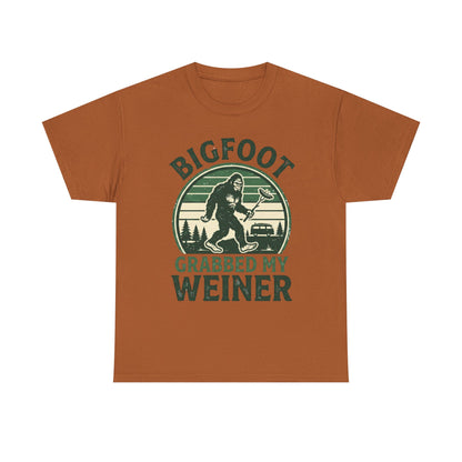 Bigfoot Grabbed My Weiner Retro Camping Tee
